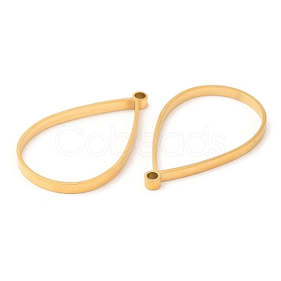 304 Stainless Steel Open Back Bezel Teardrop Pendants STAS-Z040-11A-G-1