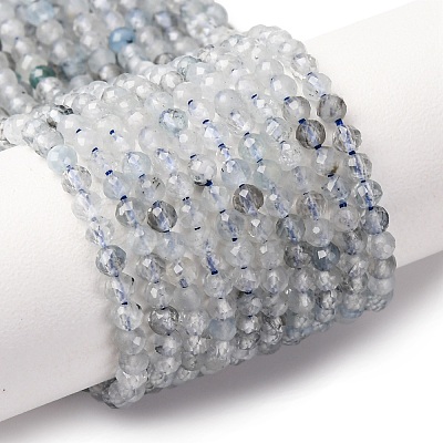 Natural Aquamarine Beads Strands G-F509-10-3mm-1