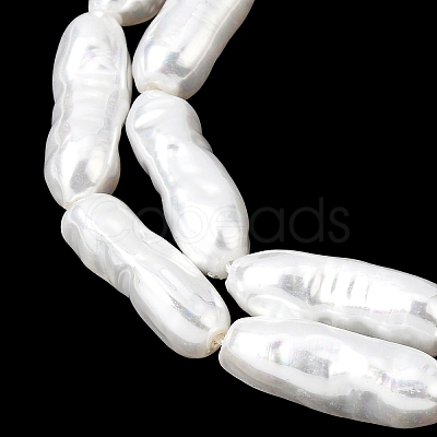 Electroplated Glass Shell Pearl Beads Strands BSHE-B009-C01-7x21mm-1