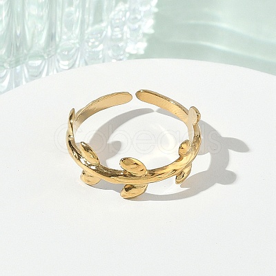 304 Stainless Steel Cuff Open Rings for Women RJEW-L341-02F-G-1