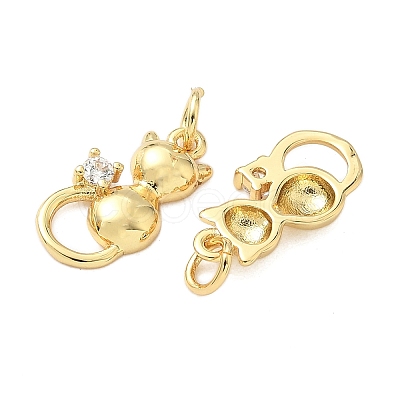 Brass Pave Cubic Zirconia Pendants KK-Z120-09G-1