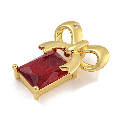 Rack Plating Brass Micro Pave Cubic Zirconia Pendants KK-I718-14G-03-1