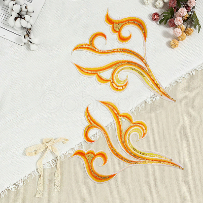2Pcs Cloud Clothing Computerized Embroidery Cloth Iron on/Sew on Patches DIY-GF0012-97A-1