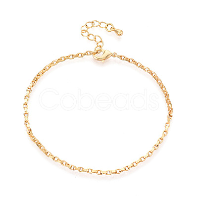 Brass Cable Chain Bracelets for Women BJEW-N032-08C-G-1