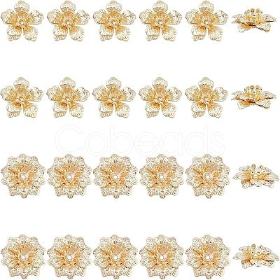 24Pcs 2 Style Brass Beads FIND-FH0004-18-1
