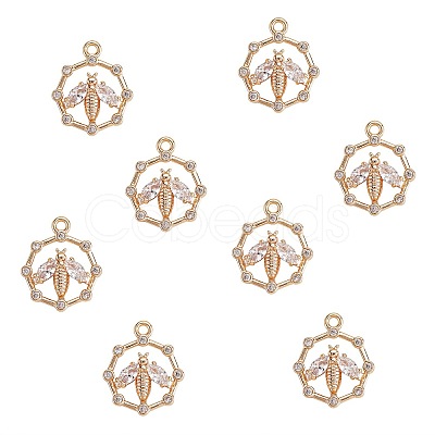 Brass Micro Pave Cubic Zirconia Pendants FIND-SZ0002-62-1