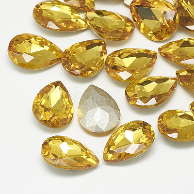 Pointed Back Glass Rhinestone Cabochons RGLA-T081-7x10mm-22-1