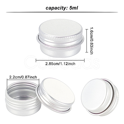 Round Aluminium Tin Cans CON-WH0079-14-1