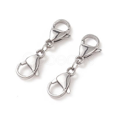 Non-Tarnish 304 Stainless Steel Double Lobster Claw Clasps STAS-E163-57P-F-1