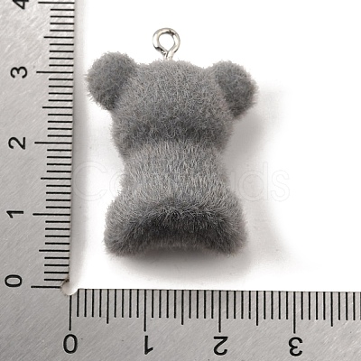 Flocky Opaque Resin Pendants FIND-U030-09P-01-1