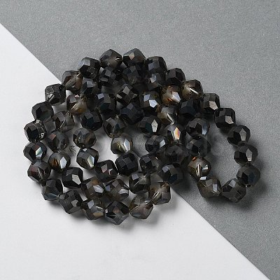 Electroplate Transparent Glass Beads Strands EGLA-I019-HR01-1