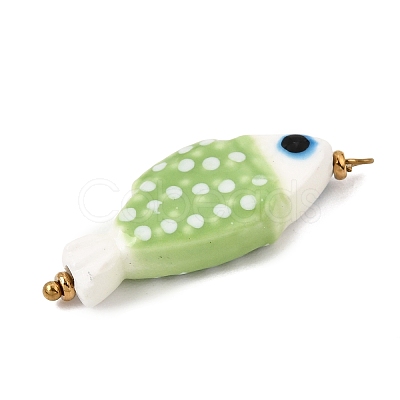 Handmade Porcelain with 304 Stainless Steel Pendants SA-CBA2018-05G-03-1