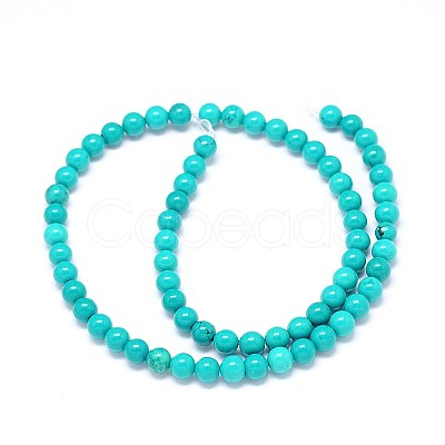 Natural Magnesite Round Bead Strands TURQ-E022-38B-6mm-1