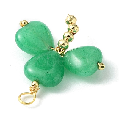 Saint Patrick's Day Natural Malaysia Jade Dyed Shamrock Pendants PALLOY-JF02235-01-1