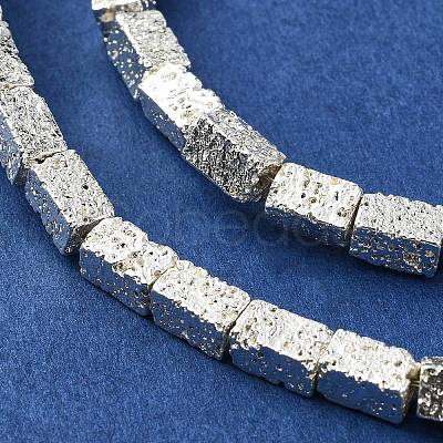 Electroplated Natural Lava Rock Beads Strands G-I360-K02-04-1