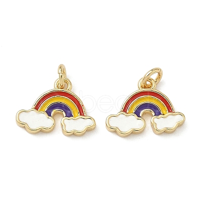 Brass Enamel Charms KK-P326-06G-1