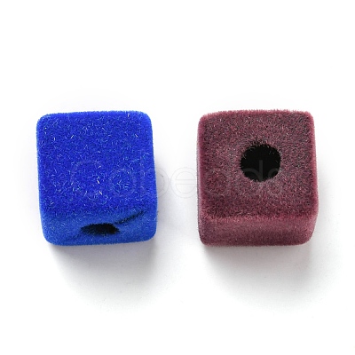 Flocky Acrylic European Beads OACR-E020-14-1