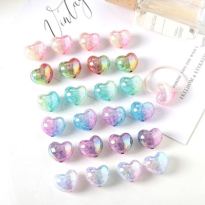 Transparent Crackle Acrylic Beads TACR-F008-04-1