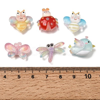 Transparent Resin & Glitter Powder Cabochons RE-CBAA73D-02-1