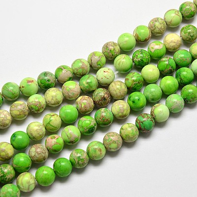 Natural Imperial Jasper Beads Strands G-I122-8mm-M-1