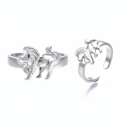 Non-Tarnish 304 Stainless Steel Open Cuff Ring RJEW-S405-156P-A-1