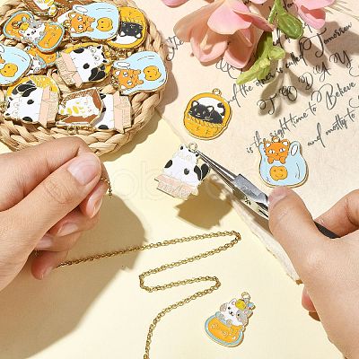 20Pcs 5 Styles Alloy Enamel Pendants ENAM-CJ0005-02-1