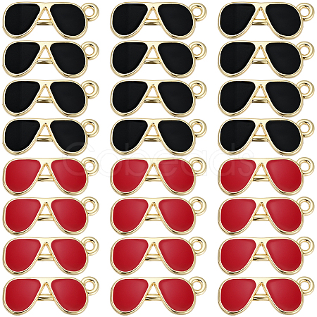60Pcs 2 Colors Alloy Enamel Pendants ENAM-SC0007-81-1