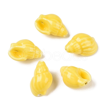 Handmade Printed Porcelain Beads Strand PORC-T133-01D-1