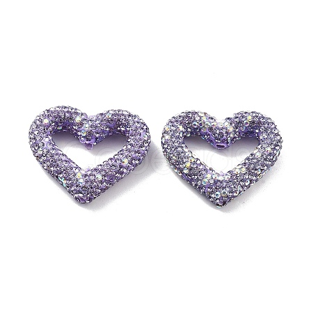 Heart Shape Polymer Clay Rhinestone Beads CLAY-NH0001-09B-08-1