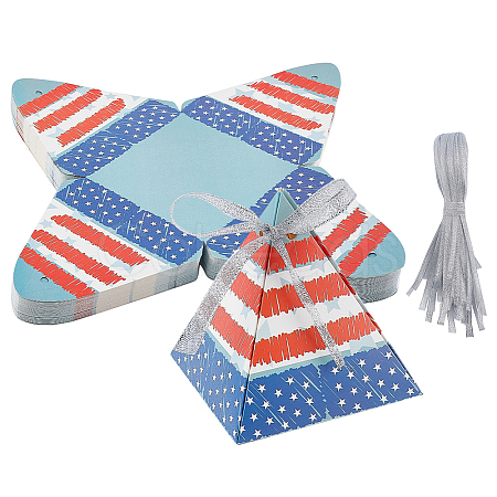 Pyramid Shape Candy Packaging Box CON-WH0078-27-1
