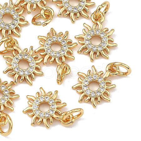 SHEGRACE Brass Clear Cubic Zirconia Charms XGRQ3P150-588G-1