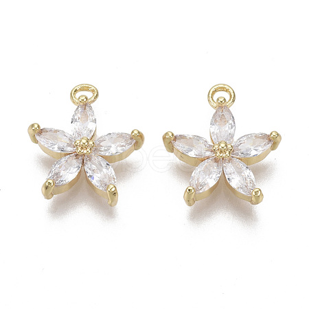 Brass Micro Pave Cubic Zirconia Charms KK-R132-009-NF-1