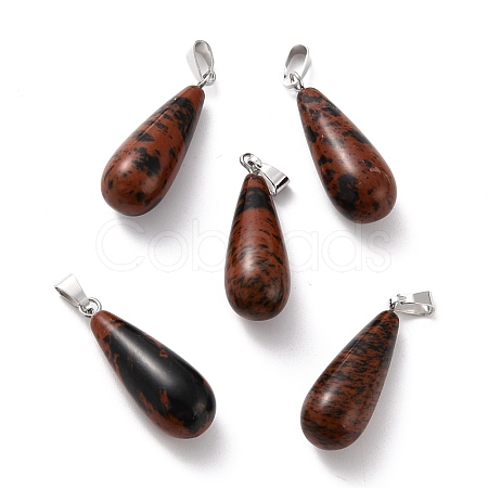 Natural Mahogany Obsidian Pendants G-F707-22-1