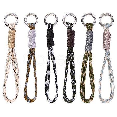 12Pcs 6 Colors Polyester & Spandex Parachute Cord Pendant Decorations HJEW-SZ00128-1