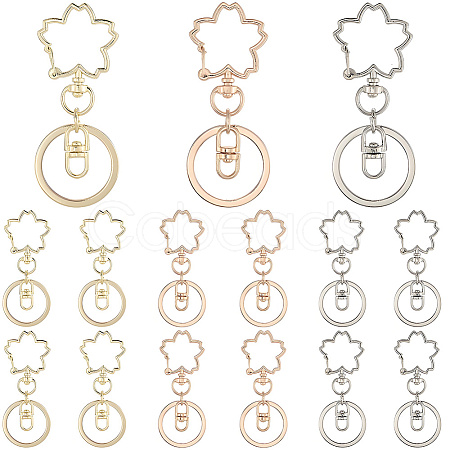18Pcs 3 Colors Alloy Keychain Clasps KEYC-SC0001-73-1