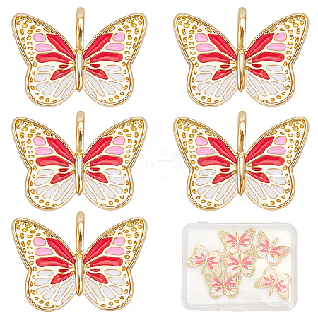 6Pcs Brass Enamel Pendants KK-BBC0021-65B-1