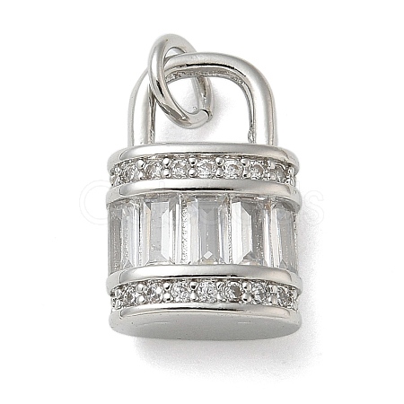 Rack Plating Brass Micro Pave Cubic Zirconia Pendants KK-K392-47P-1