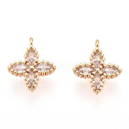 Brass Cubic Zirconia Pendants KK-S336-08G-1