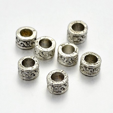 Tibetan Style Alloy Column Spacer Beads X-PALLOY-E381-07AS-NR-1