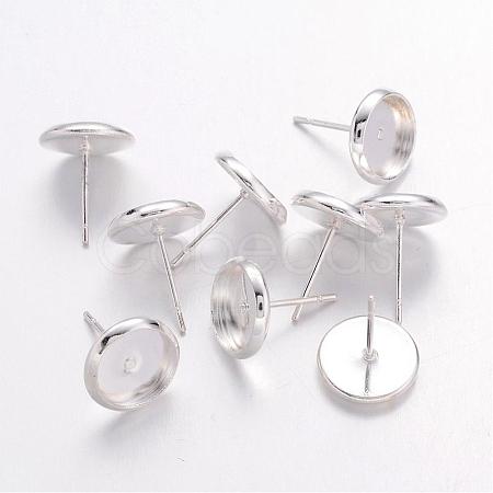Brass Stud Earring Settings IFIN-Q006-S-1