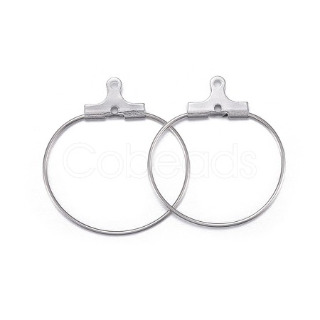 Tarnish Resistant 316 Surgical Stainless Steel Hoop Earring Findings STAS-P238-09P-01-1