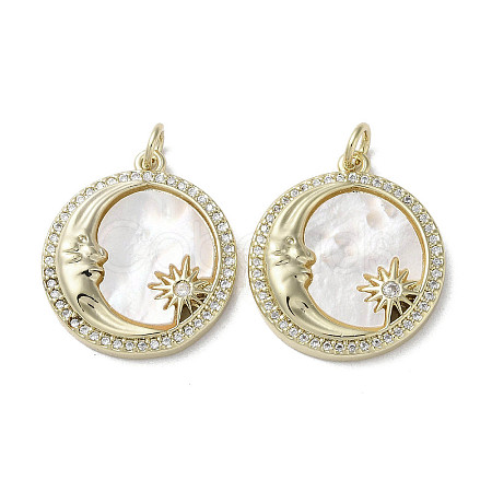 Brass Micro Pave Cubic Zirconia Pendants KK-G485-17D-G-1