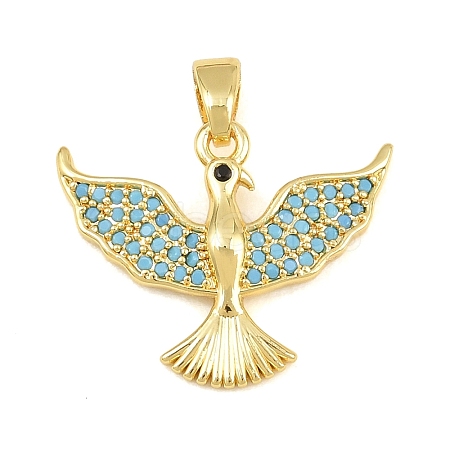 Brass Micro Pave Sky Blue Cubic Zirconia Pendants CU-CBA4A93-01B-G-1