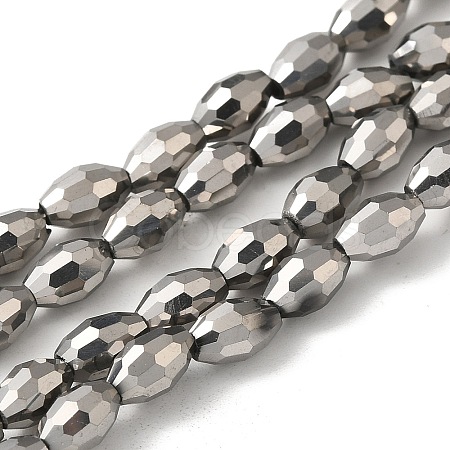 Electroplate Glass Beads Strands EGLA-J013-4x6mm-F50-1