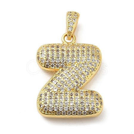 Brass Micro Pave Cubic Zirconia Pendants KK-E061-03G-26-1