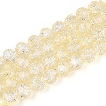 Transparent Crackle Glass Beads Strands GLAA-N053-10mm-10-1
