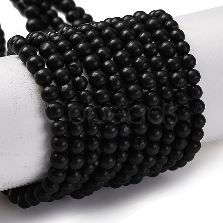 Natural Shungite Beads Strands G-M353-A04-3mm-1