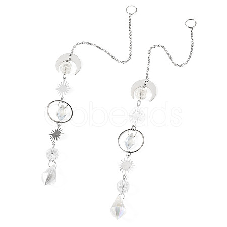 Glass Hanging Suncatchers HJEW-TADJ0005-1