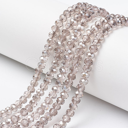 Electroplate Transparent Glass Beads Strands EGLA-A034-T6mm-E09-1
