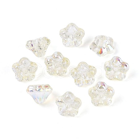 Electroplate Transparent Glass Beads Strands EGLA-N055-03A-11-1